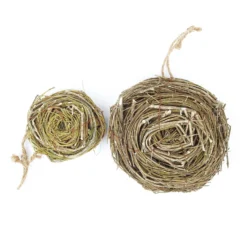 Set Of 2 | Natural Preserved Twig Bird Nest Planter Boxes, Flower Baskets - 4.5", 7.5" 18 Set Of 2 | Natural Preserved Twig Bird Nest Planter Boxes, Flower Baskets - 4.5", 7.5" -Home Decor Promotional Store MOSS PLNT 026 NAT D06