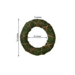 2 Pack Green Natural Preserved Moss Wreaths With Twine Twig Wrap 14" 25 2 Pack Green Natural Preserved Moss Wreaths With Twine Twig Wrap 14" -Home Decor Promotional Store MOSS WRTH 14 GRN 99 M