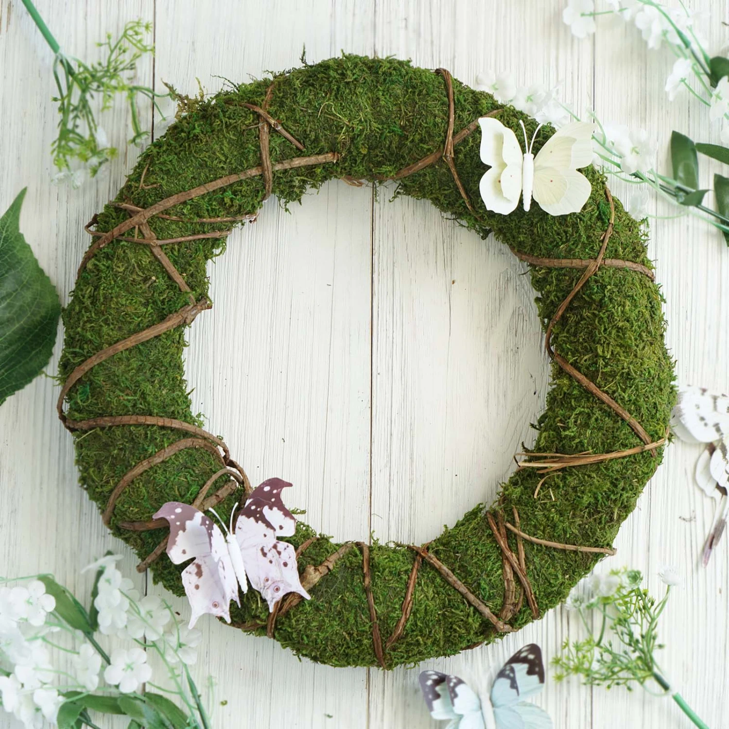 2 Pack Green Natural Preserved Moss Wreaths With Twine Twig Wrap 14" 1 2 Pack Green Natural Preserved Moss Wreaths With Twine Twig Wrap 14"