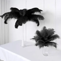 12 Pack Natural Plume Ostrich Feathers Centerpiece Filler 24"-26" -Home Decor Promotional Store OST65 BLK D06