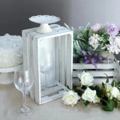 Set Of 3 | Rustic Wooden Crates Decorative Vintage Planter, Storage Container, Display Riser