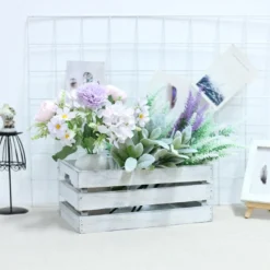 Set Of 3 | Rustic Wooden Crates Decorative Vintage Planter, Storage Container, Display Riser 31 Set Of 3 | Rustic Wooden Crates Decorative Vintage Planter, Storage Container, Display Riser -Home Decor Promotional Store Optimized WOD PLNT03 SET WHT 02