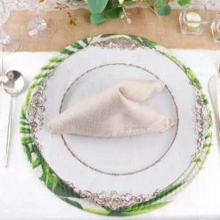 4 Pack Green Tropical Leaf Woven Cotton Table Placemats, Indoor/Outdoor Braided Dining Placemats 15" Round -Home Decor Promotional Store PLMAT COT01 LEAF D16.progressive 4cf206c2 8506 4b1a 93c3 d6627ce74e64