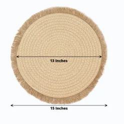 4 Pack Natural Rustic Burlap Jute Placemats Fringed Edges, Farmhouse Placemats With Trim 15" Round 37 4 Pack Natural Rustic Burlap Jute Placemats Fringed Edges, Farmhouse Placemats With Trim 15" Round -Home Decor Promotional Store PLMAT COT02 NAT 98.progressive 5579fe36 1051 4ea0 b45e 4bf0dc1e9b8f