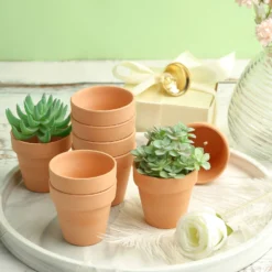 24 Pack | 2.5" Small Mini Ceramic Terracotta Cactus Pot Clay Succulent Planter -Home Decor Promotional Store PLNT CERM 001 S TERC D07.progressive 37f2cbac b0fb 4b3a b0b4 57a4e976020b