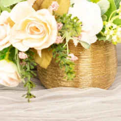 4 Pack | 3" Textured Ceramic Flower Vase Pots, Round Brushed Indoor Planters 19 4 Pack | 3" Textured Ceramic Flower Vase Pots, Round Brushed Indoor Planters -Home Decor Promotional Store PLNT CERM 002 S GOLD D01