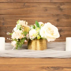 4 Pack | 3" Textured Ceramic Flower Vase Pots, Round Brushed Indoor Planters 28 4 Pack | 3" Textured Ceramic Flower Vase Pots, Round Brushed Indoor Planters -Home Decor Promotional Store PLNT CERM 002 S GOLD D05