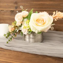 4 Pack | 3" Textured Ceramic Flower Vase Pots, Round Brushed Indoor Planters 20 4 Pack | 3" Textured Ceramic Flower Vase Pots, Round Brushed Indoor Planters -Home Decor Promotional Store PLNT CERM 002 S SILV D02