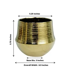 2 Pack Gold Textured Round Ceramic Flower Plant Pots, Cylindrical Bell Shaped Metallic Gold Brushed Planter Pot 6" 21 2 Pack Gold Textured Round Ceramic Flower Plant Pots, Cylindrical Bell Shaped Metallic Gold Brushed Planter Pot 6" -Home Decor Promotional Store PLNT CERM 003 M GOLD 98