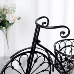 22" Black Metal Tricycle Planter Basket, Decorative Plant Stand For Indoor/Outdoor -Home Decor Promotional Store PLNT MET 001 BLK D02.progressive 596a7dc4 3825 4011 96ac f0647a4109a1