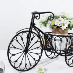 22" Black Metal Tricycle Planter Basket, Decorative Plant Stand For Indoor/Outdoor -Home Decor Promotional Store PLNT MET 001 BLK D04.progressive 4a9dc99f 126d 40b0 801a a89e87a2b0e8