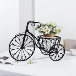 22" Black Metal Tricycle Planter Basket, Decorative Plant Stand For Indoor/Outdoor -Home Decor Promotional Store PLNT MET 001 BLK D06.progressive 93e717e8 6231 4ff8 870e 3296eb04d194