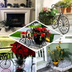 22" Black Metal Tricycle Planter Basket, Decorative Plant Stand For Indoor/Outdoor -Home Decor Promotional Store PLNT MET 001 BLK EBC2.progressive b2341e71 9198 472b a21b b25e8c28607e