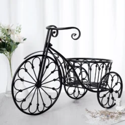 22" Black Metal Tricycle Planter Basket, Decorative Plant Stand For Indoor/Outdoor -Home Decor Promotional Store PLNT MET 001 BLK 01.progressive 14a83d0b b2e9 4708 9391 d403dc17800a