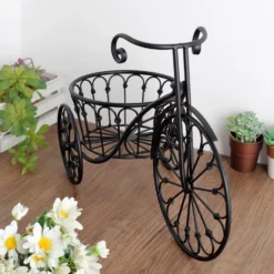 22" Black Metal Tricycle Planter Basket, Decorative Plant Stand For Indoor/Outdoor -Home Decor Promotional Store PLNT MET 001 BLK 02.progressive 57dc3a60 6fd1 4f39 9324 3346215ec84d