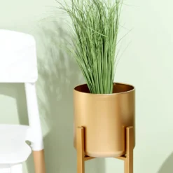 2 Pack | Modern Gold Metal Planter Stand, Decorative Indoor Planter Pots - 25" | 27" -Home Decor Promotional Store PLNT MET 002 SET GOLD D08.progressive 34053768 602f 45ae bd23 cdd3b9fb76a4