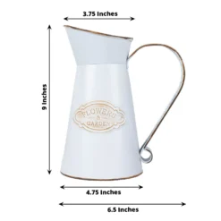 Vintage Metal Decorative Garden Water Pitcher Centerpiece, Rustic Shabby Chic Milk Jug Flower Vase 9" 27 Vintage Metal Decorative Garden Water Pitcher Centerpiece, Rustic Shabby Chic Milk Jug Flower Vase 9" -Home Decor Promotional Store PLNT MET 003 S WHT 98