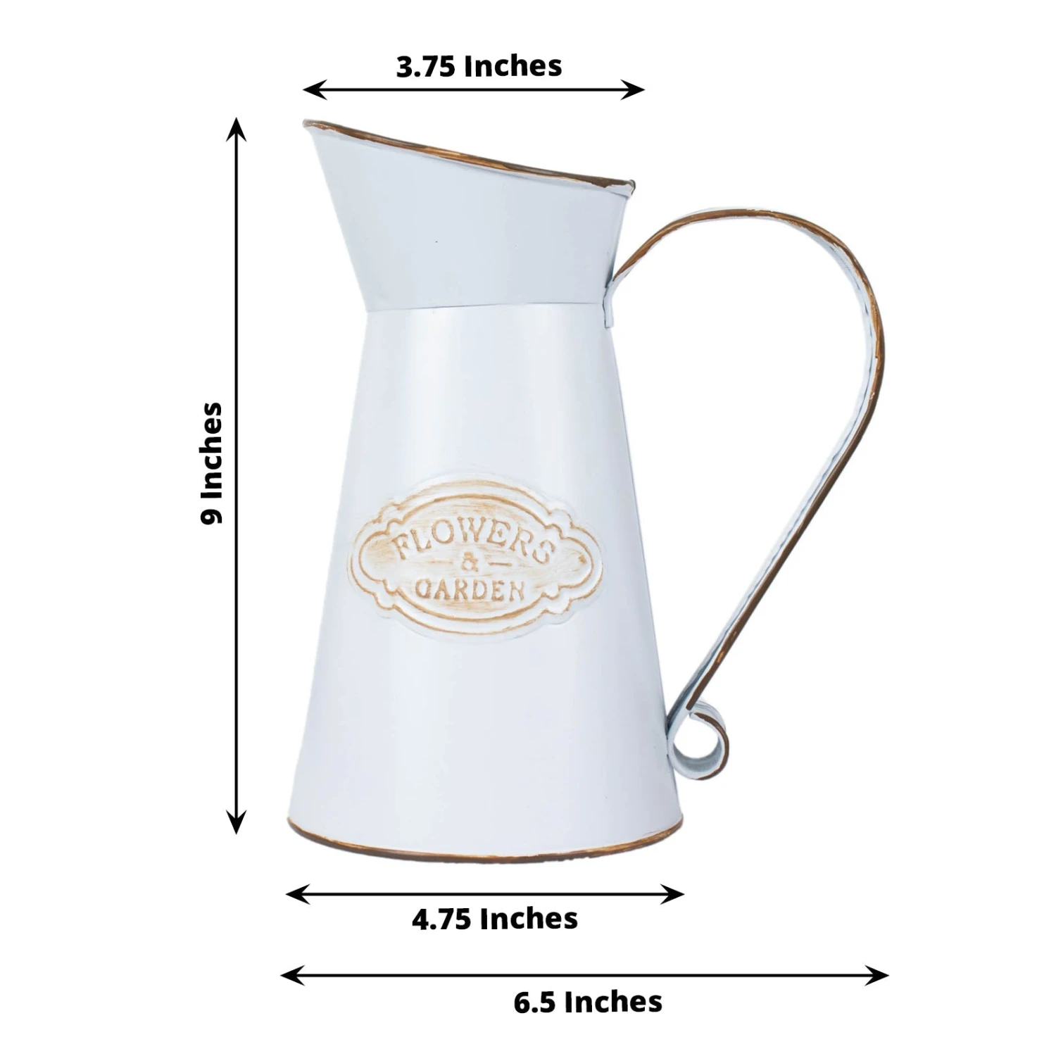 Vintage Metal Decorative Garden Water Pitcher Centerpiece, Rustic Shabby Chic Milk Jug Flower Vase 9" 14 Vintage Metal Decorative Garden Water Pitcher Centerpiece, Rustic Shabby Chic Milk Jug Flower Vase 9" - Image 14