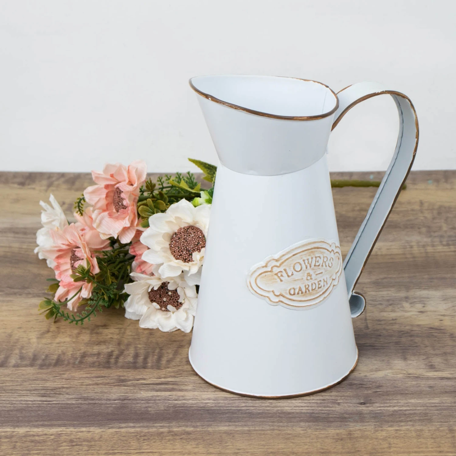Vintage Metal Decorative Garden Water Pitcher Centerpiece, Rustic Shabby Chic Milk Jug Flower Vase 9" 7 Vintage Metal Decorative Garden Water Pitcher Centerpiece, Rustic Shabby Chic Milk Jug Flower Vase 9" - Image 7