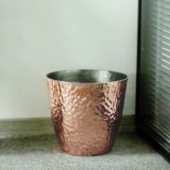 11" Hammered Design Large Indoor Flower Plant Pot, Decorative Greenery Planter -Home Decor Promotional Store PLNT PLST 002 L 054 D04