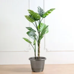 14" Shiny Finished Rim Large Barrel Planter Pot, Indoor/Outdoor Decorative Flower Pot -Home Decor Promotional Store PLNT PLST 003 L 044 D07