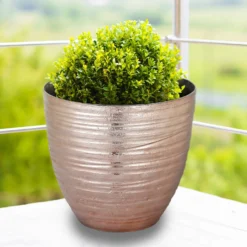 12" Metallic Textured Finish Large Indoor Flower Plant Pot, Decorative Indoor/Outdoor Planter 32 12" Metallic Textured Finish Large Indoor Flower Plant Pot, Decorative Indoor/Outdoor Planter -Home Decor Promotional Store PLNT PLST 004 L 054 D11