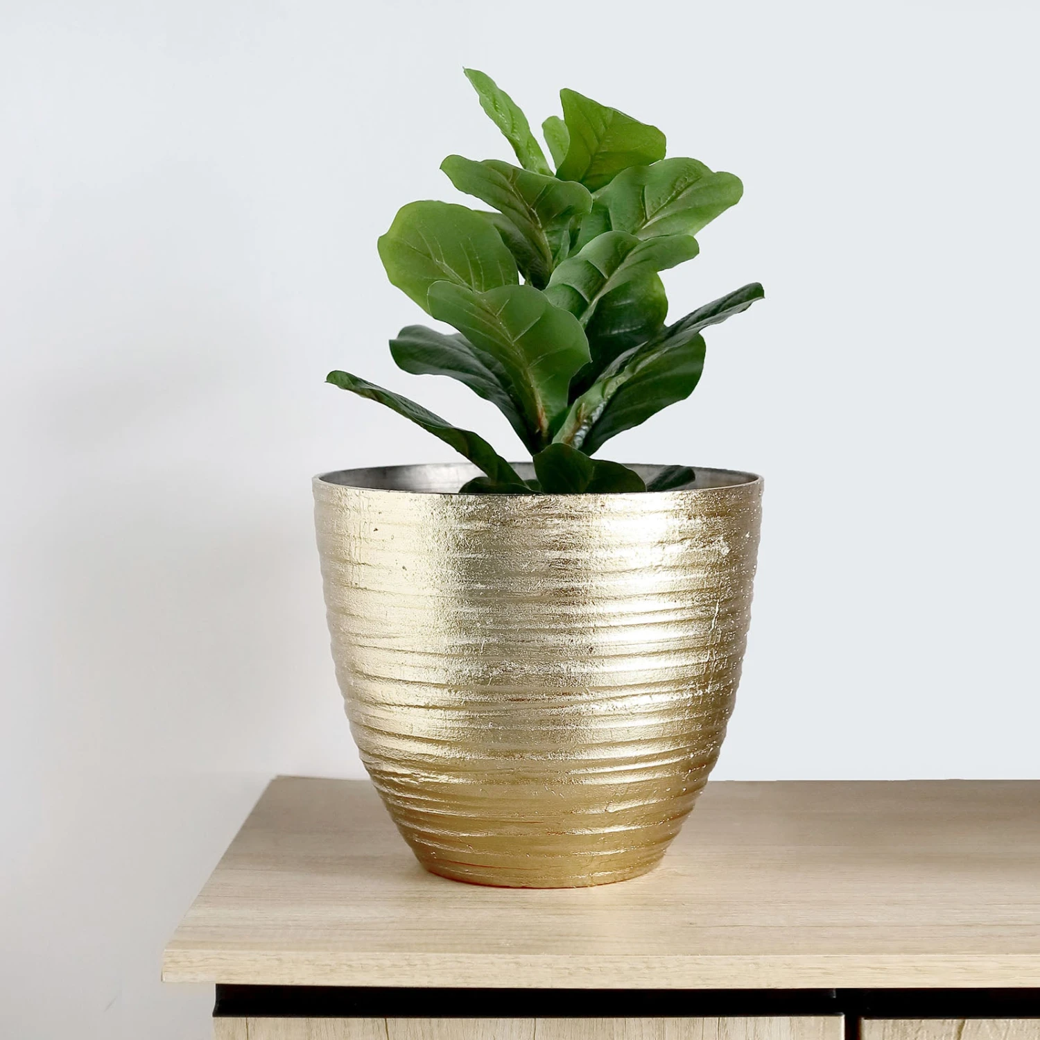 12" Metallic Textured Finish Large Indoor Flower Plant Pot, Decorative Indoor/Outdoor Planter 11 12" Metallic Textured Finish Large Indoor Flower Plant Pot, Decorative Indoor/Outdoor Planter - Image 11