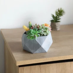 7" Gray Finished Concrete Geometric Planter, Mini Cement Succulent Flower Pot -Home Decor Promotional Store PLNT RSN 001 4 CEM D02.progressive 4cbb6811 ef76 4fea 91a7 7792e2c2cc8b