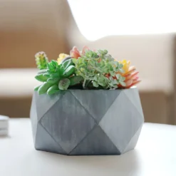 7" Gray Finished Concrete Geometric Planter, Mini Cement Succulent Flower Pot -Home Decor Promotional Store PLNT RSN 001 4 CEM D05.progressive cedd1cc8 dc73 44b5 908e e86610e2f4cb