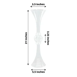2 Pack | Clear Crystal Embellishment Trumpet Table Centerpiece, Reversible Plastic Flower Vase -Home Decor Promotional Store PLST VASE B01 20 CLR 98