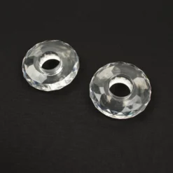 2 Pack | Clear Crystal Embellishment Trumpet Table Centerpiece, Reversible Plastic Flower Vase -Home Decor Promotional Store PLST VASE B01 20 CLR D07