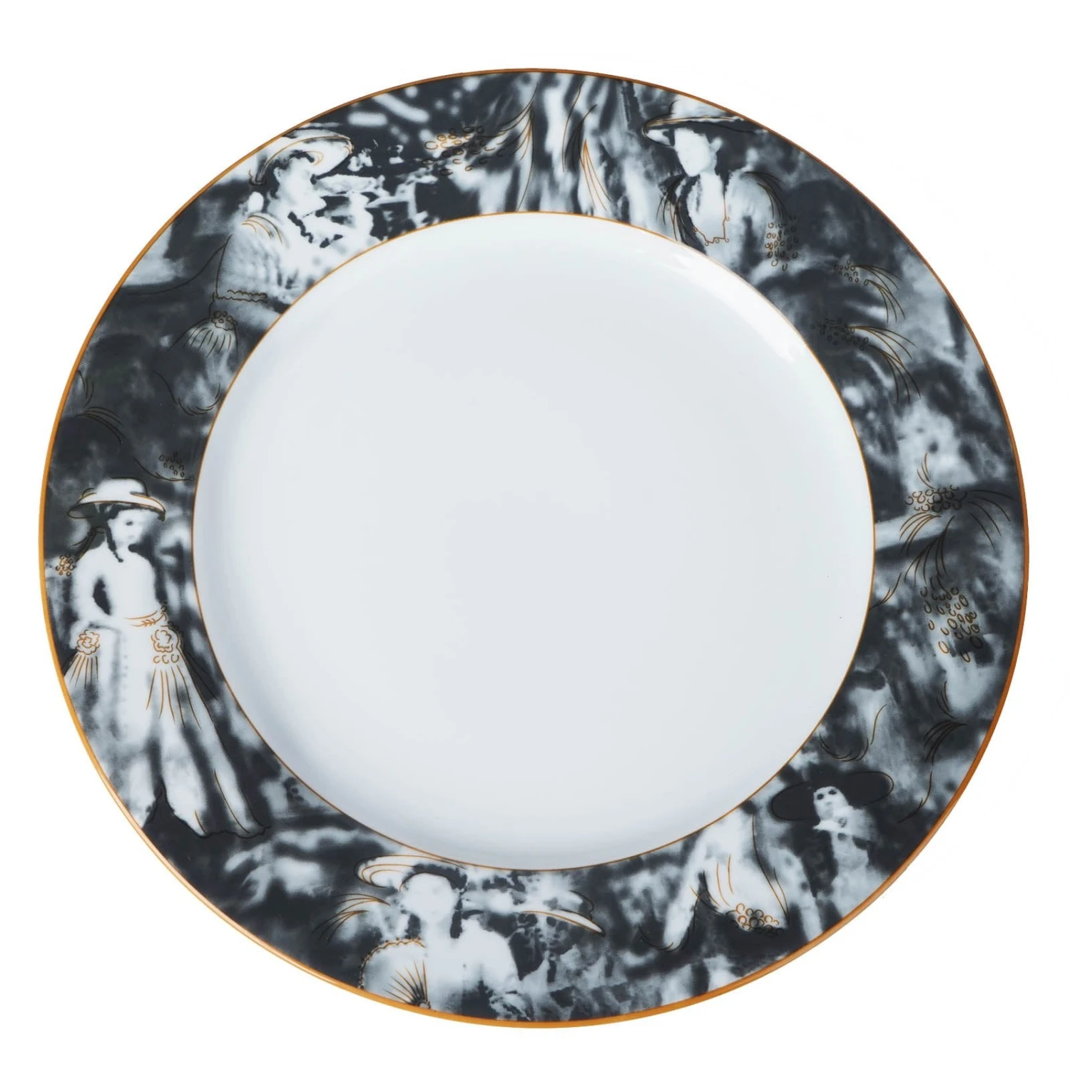 12 Pack Break Resistant Porcelain Dinner Plates, Microwave Safe Plates With Vintage Art Nouveau Rim 11" 8 12 Pack Break Resistant Porcelain Dinner Plates, Microwave Safe Plates With Vintage Art Nouveau Rim 11" - Image 8
