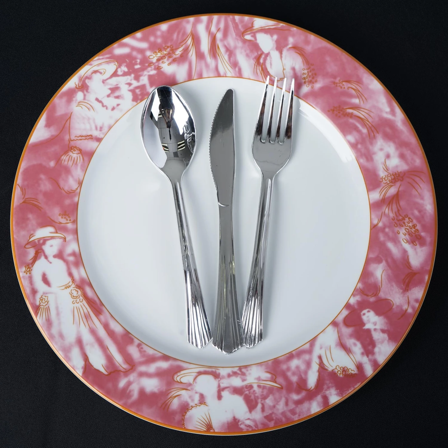 12 Pack Break Resistant Porcelain Dinner Plates, Microwave Safe Plates With Vintage Art Nouveau Rim 11" 17 12 Pack Break Resistant Porcelain Dinner Plates, Microwave Safe Plates With Vintage Art Nouveau Rim 11" - Image 17