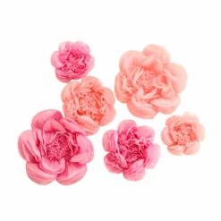 6 Pack Giant Paper Flowers Peony Assorted Sizes - 12" | 16" | 20" -Home Decor Promotional Store POM FLO03 1220 046 D04