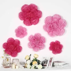 6 Pack Giant Paper Flowers Peony Assorted Sizes - 12" | 16" | 20" -Home Decor Promotional Store POM FLO03 1220 PINK 01 250d3ee3 8459 4e53 b071 d73042338caf