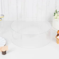 Round Clear Acrylic Pedestal Riser, Transparent Fillable Display Box With Hollow Bottom -Home Decor Promotional Store PROP BOX 001R 14 CLR D03