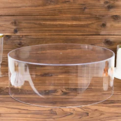 Round Clear Acrylic Pedestal Riser, Transparent Fillable Display Box With Hollow Bottom -Home Decor Promotional Store PROP BOX 001R 14 CLR D04
