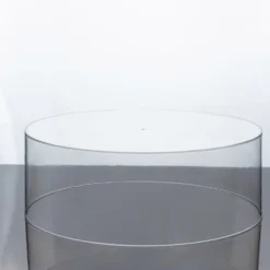 Round Clear Acrylic Pedestal Riser, Transparent Fillable Display Box With Hollow Bottom -Home Decor Promotional Store PROP BOX 001R 14 CLR D08