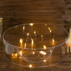 Round Clear Acrylic Pedestal Riser, Transparent Fillable Display Box With Hollow Bottom -Home Decor Promotional Store PROP BOX 001R 18 CLR D04