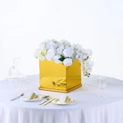 12" Acrylic Pedestal Risers - Acrylic Display Boxes With Interchangeable Lid And Base -Home Decor Promotional Store PROP BOX 001 12 GOLD 02