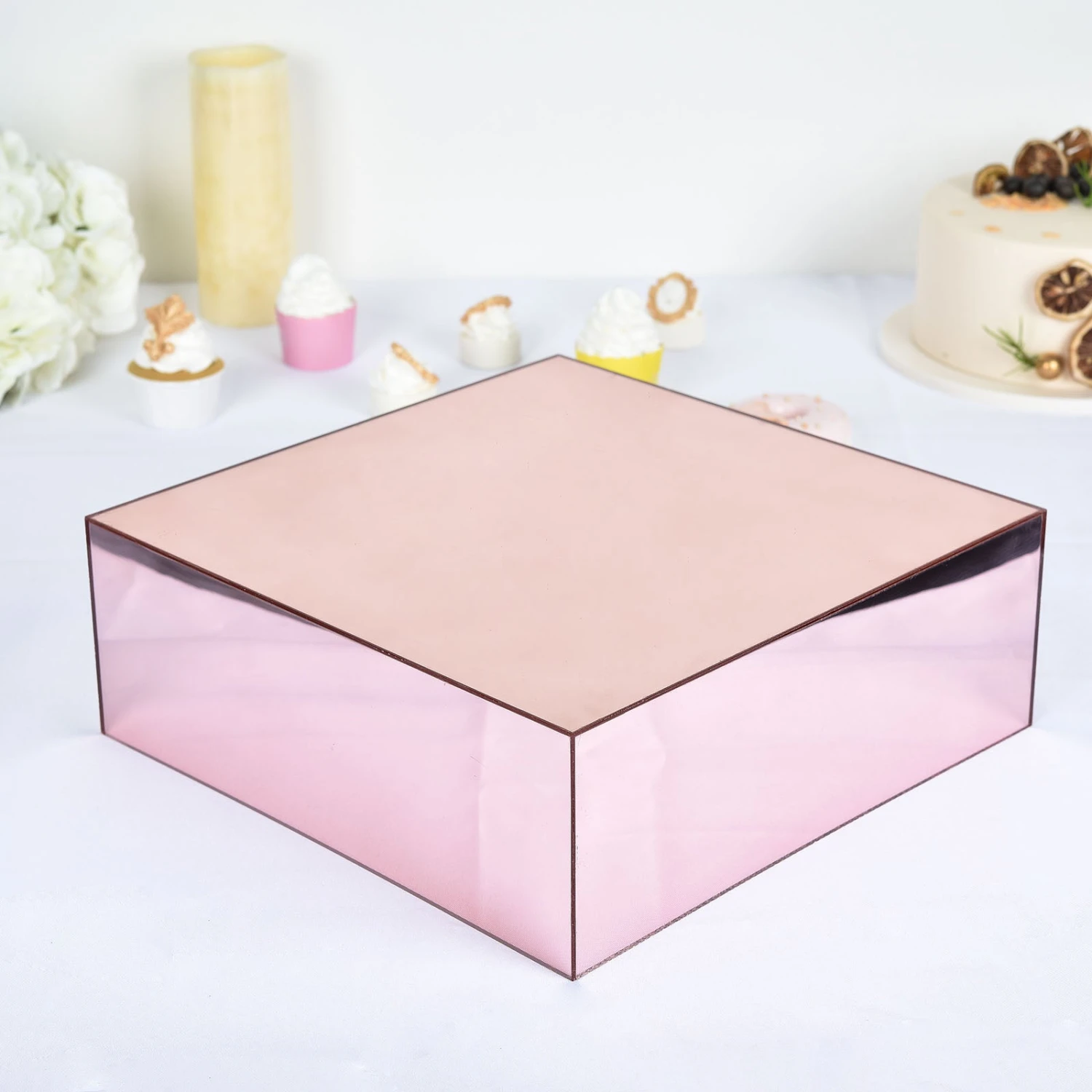 Acrylic Cake Box Stand, Plastic Display Box Pedestal Riser With Hollow Bottom 14"x14" 18 Acrylic Cake Box Stand, Plastic Display Box Pedestal Riser With Hollow Bottom 14"x14" - Image 18