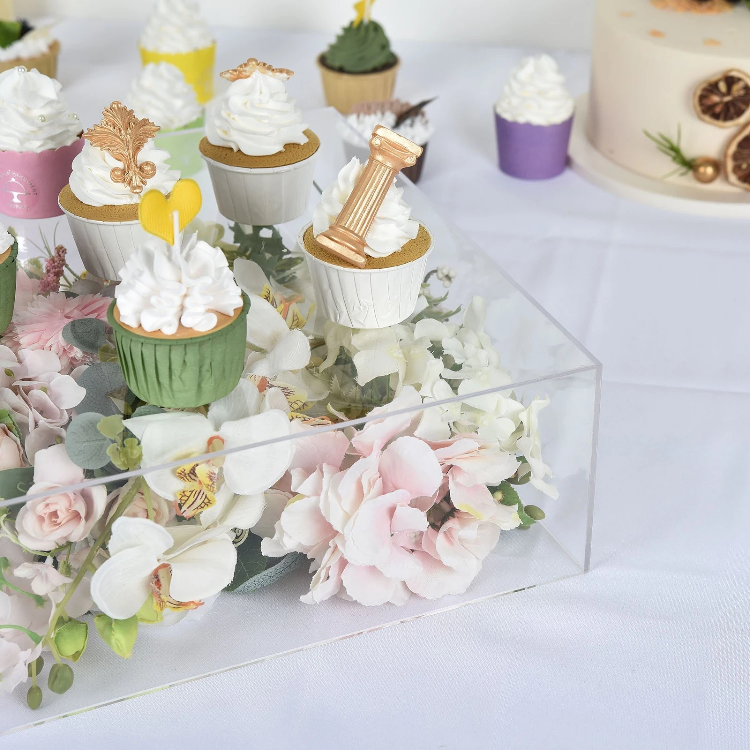 Acrylic Cake Box Stand, Plastic Display Box Pedestal Riser With Hollow Bottom 14"x14" 10 Acrylic Cake Box Stand, Plastic Display Box Pedestal Riser With Hollow Bottom 14"x14" - Image 10