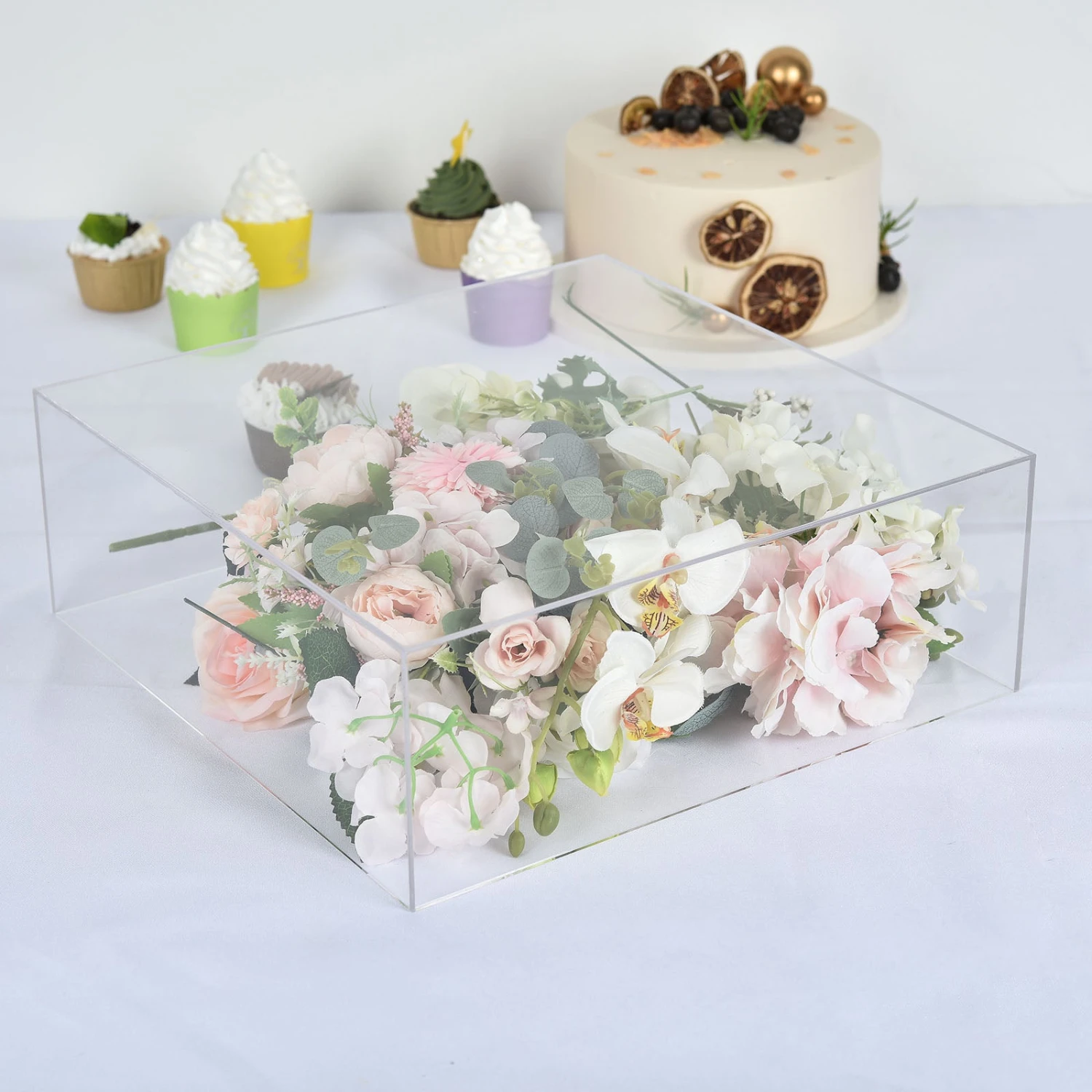 Acrylic Cake Box Stand, Plastic Display Box Pedestal Riser With Hollow Bottom 14"x14" 8 Acrylic Cake Box Stand, Plastic Display Box Pedestal Riser With Hollow Bottom 14"x14" - Image 8