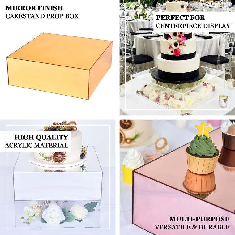 Acrylic Cake Box Stand, Display Box Pedestal Riser With Hollow Bottom 18"x18" 2 Acrylic Cake Box Stand, Display Box Pedestal Riser With Hollow Bottom 18"x18" - Image 2