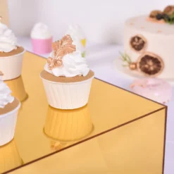 Acrylic Cake Box Stand, Plastic Display Box Pedestal Riser With Hollow Bottom 14"x14" 34 Acrylic Cake Box Stand, Plastic Display Box Pedestal Riser With Hollow Bottom 14"x14" -Home Decor Promotional Store PROP BOX 001 1414 GOLD D02