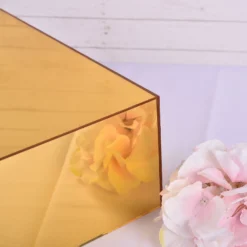 Acrylic Cake Box Stand, Plastic Display Box Pedestal Riser With Hollow Bottom 14"x14" 36 Acrylic Cake Box Stand, Plastic Display Box Pedestal Riser With Hollow Bottom 14"x14" -Home Decor Promotional Store PROP BOX 001 1414 GOLD D03