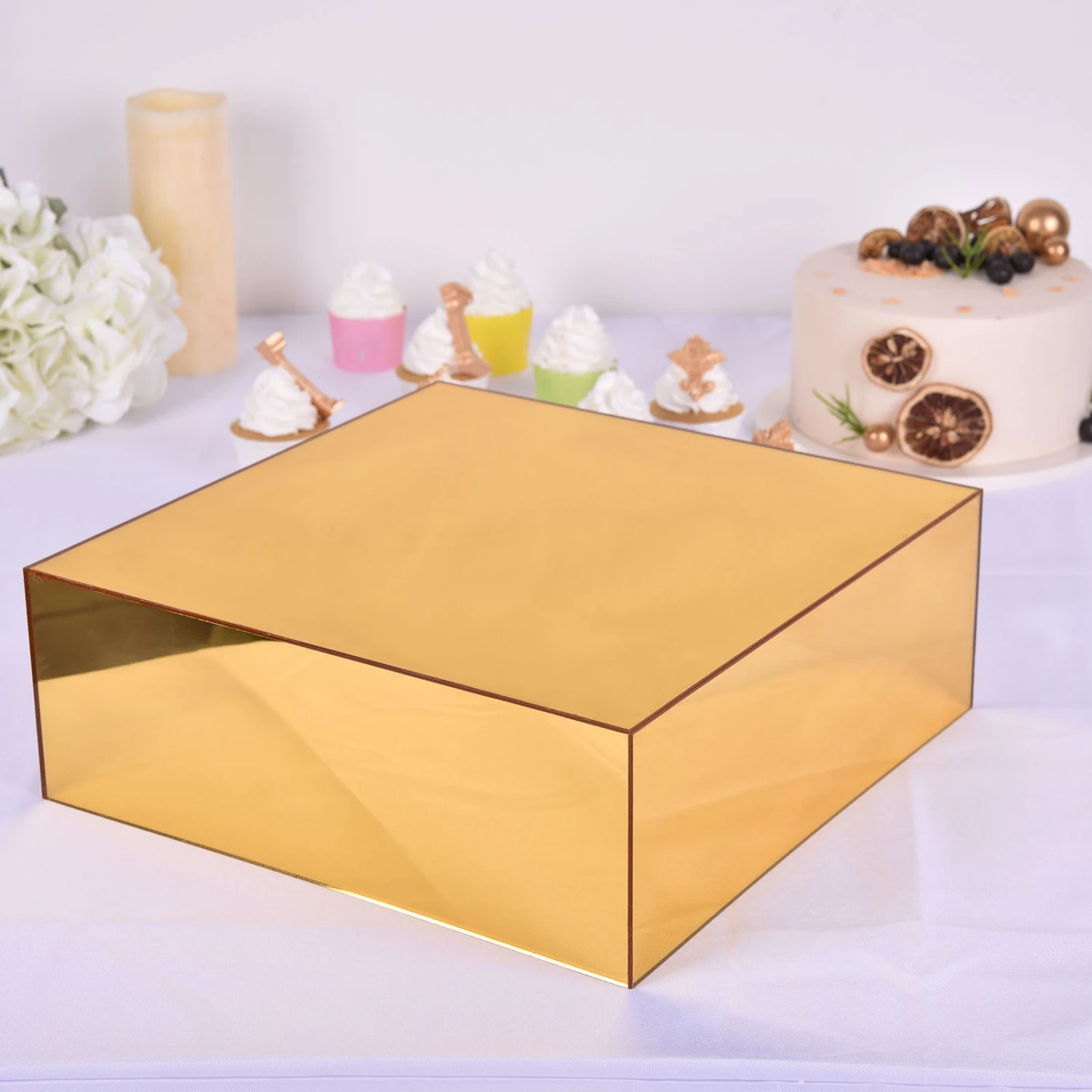 Acrylic Cake Box Stand, Plastic Display Box Pedestal Riser With Hollow Bottom 14"x14" 13 Acrylic Cake Box Stand, Plastic Display Box Pedestal Riser With Hollow Bottom 14"x14" - Image 13
