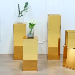 Acrylic Pedestal Risers, Display Box With Interchangeable Lid And Base 32" 32 Acrylic Pedestal Risers, Display Box With Interchangeable Lid And Base 32" -Home Decor Promotional Store PROP BOX 001 30 GOLD D01