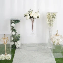 Set Of 5 - Acrylic Pedestal Risers Display Boxes With Interchangeable Lid And Base - 12", 16", 24", 32", 40" -Home Decor Promotional Store PROP BOX 001 SET CLR D03.progressive bd49de9f 24ed 4d07 953b 793d0464cde7