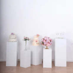 Set Of 5 White Metal Rectangular Prop Pedestal Stands For Aisle Decor, Plinth Pillar Display Boxes 21 Set Of 5 White Metal Rectangular Prop Pedestal Stands For Aisle Decor, Plinth Pillar Display Boxes -Home Decor Promotional Store PROP BOX 001 SET MET D05